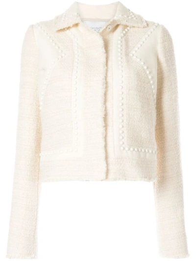 Shop Giambattista Valli Embroidered Fitted Jacket In White