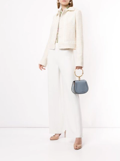 Shop Giambattista Valli Embroidered Fitted Jacket In White