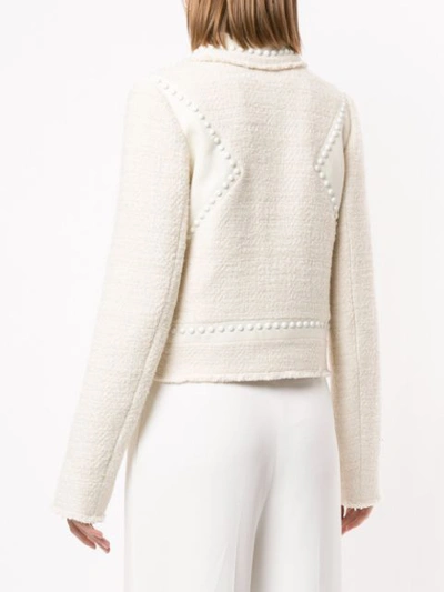 Shop Giambattista Valli Embroidered Fitted Jacket In White