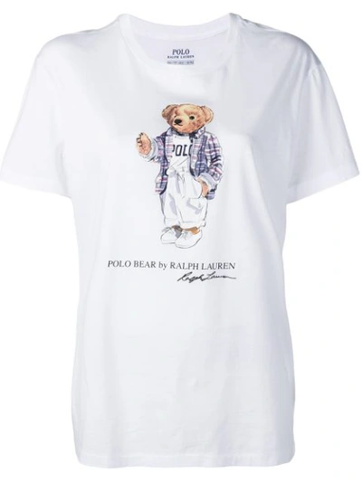 Shop Polo Ralph Lauren Polo Bear Printed T In White