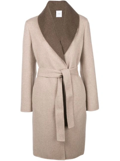 Shop Agnona Cashmere Reversible Belted Coat - Neutrals