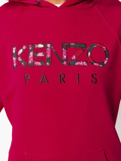 Shop Kenzo Logo Hoodie In Red