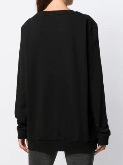 Shop Versace Jeans Couture Long Logo Jumper In Black