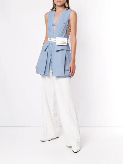 Shop Jacquemus Long Kimbe Top In Blue