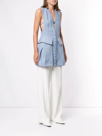 Shop Jacquemus Long Kimbe Top In Blue