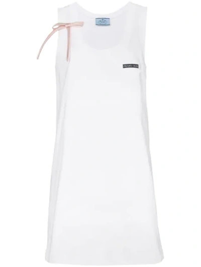 Shop Prada Tank Top Dress In White