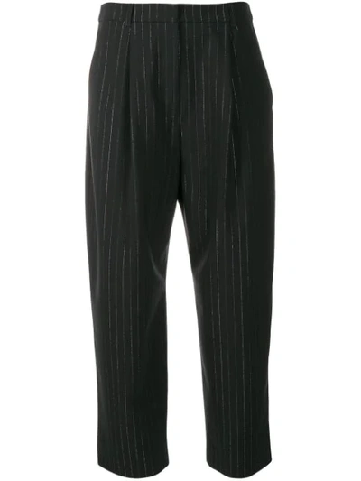 Shop Kenzo Double Pleated Trousers In Black