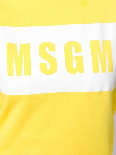 Shop Msgm Sweatshirt Mit Logo-print In Yellow