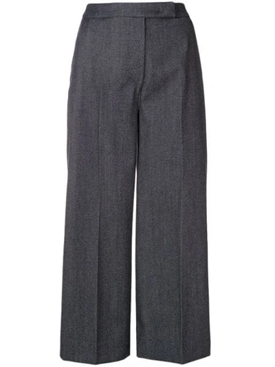 Shop Max Mara Classic Cropped Trousers - Grey