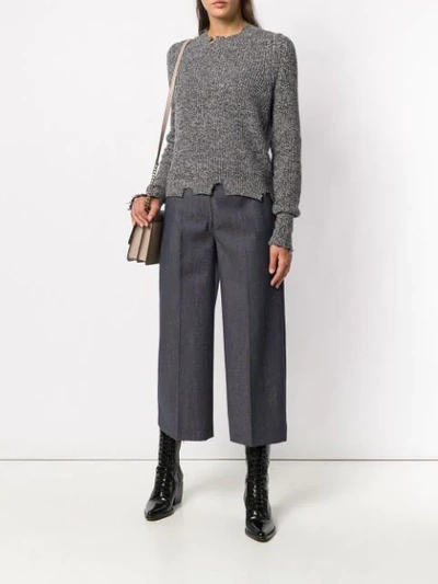 Shop Max Mara Classic Cropped Trousers - Grey