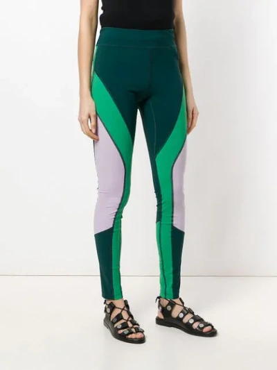 Shop Isabel Marant Panelled Leggings In Green