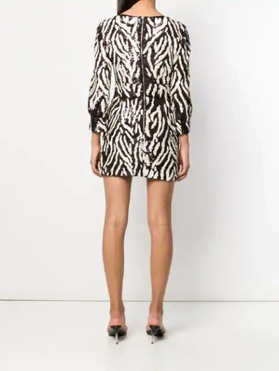 Shop Pinko Sequin Zebra-striped Dress In Brown