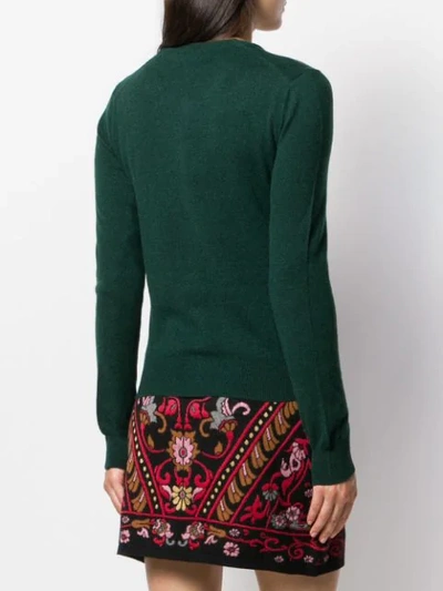 Shop Dolce & Gabbana Logo Button Cardigan In Green