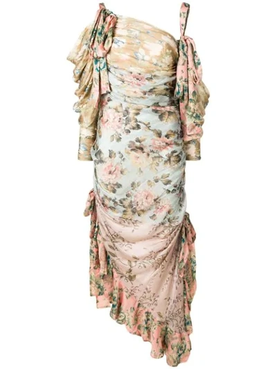 Shop Zimmermann Floral Printed Dress In Pink