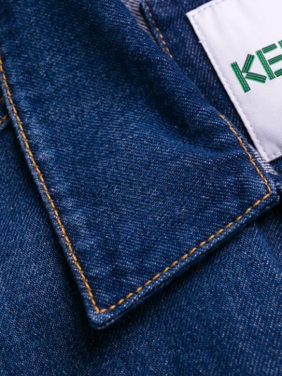 Shop Kenzo Embroidered Denim Jacket In Blue