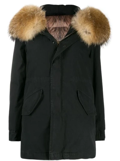 Shop Mr & Mrs Italy Fur-hood Parka Coat In Black