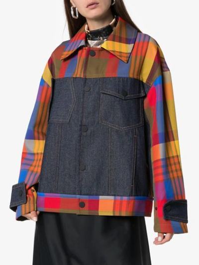 ANGEL CHEN PANELLED CHECKED JACKET - MULTICOLOURED