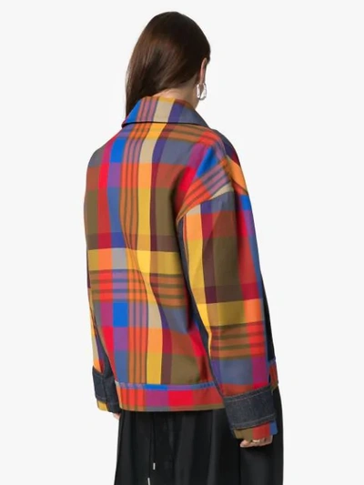 ANGEL CHEN PANELLED CHECKED JACKET - MULTICOLOURED