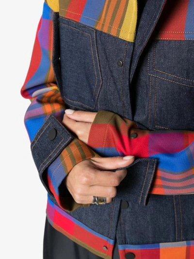 ANGEL CHEN PANELLED CHECKED JACKET - MULTICOLOURED
