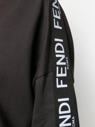 Shop Fendi Logo Trim Hoodie In F16wx Neruda