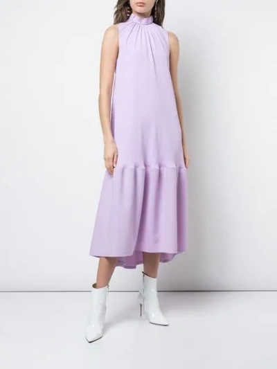 Shop Tibi Modern Drape Sculpted Dress In Mulberry