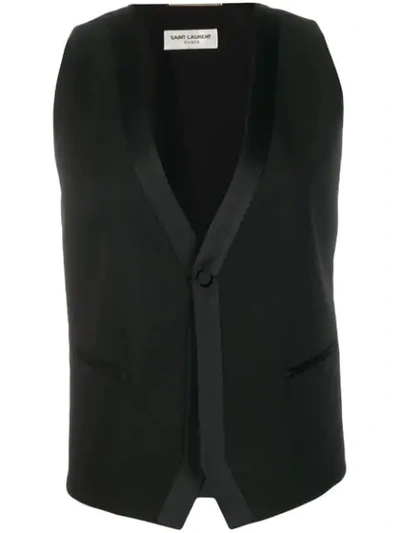 Shop Saint Laurent Single-breasted Waistcoat In Black