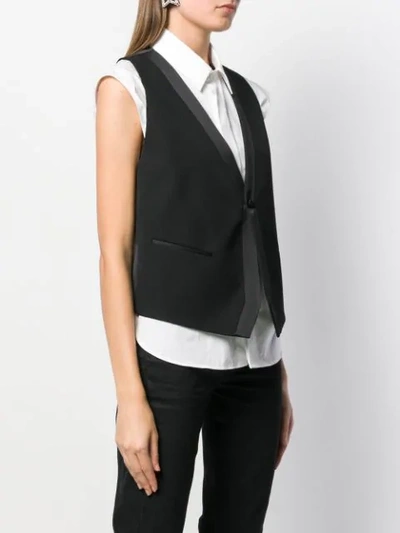 Shop Saint Laurent Single-breasted Waistcoat In Black