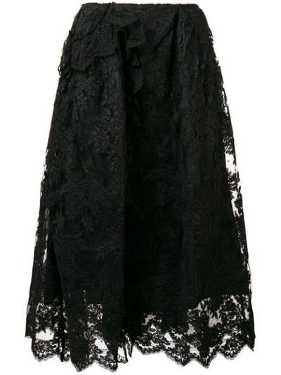 Shop Simone Rocha Full Lace Skirt In Black