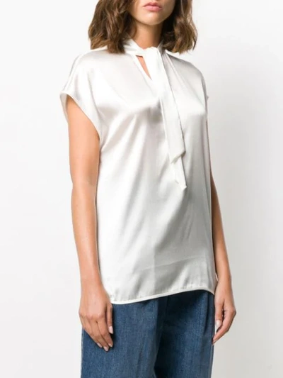 Shop Pinko Pussy Bow Blouse In White