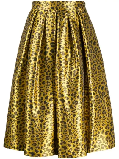 Shop Ultràchic Animal Print Skirt In Yellow