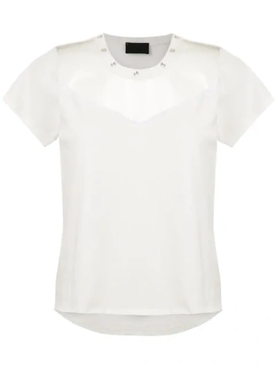 Shop Andrea Bogosian Strass Embellished Purity T-shirt In Lait