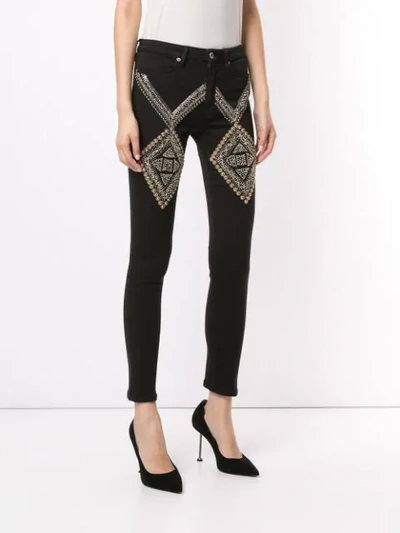 Shop Dondup Embellished Skinny Jeans In Black