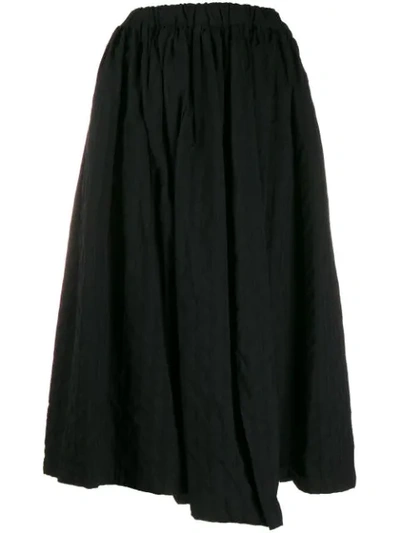 Comme Des Garçons Asymmetric Pleated Skirt In Black