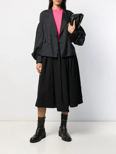 Comme Des Garçons Asymmetric Pleated Skirt In Black