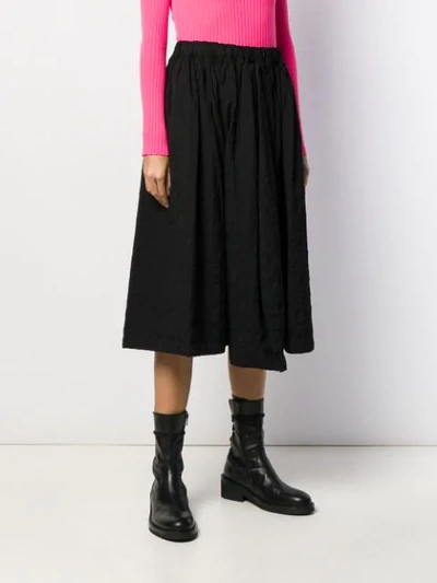 Comme Des Garçons Asymmetric Pleated Skirt In Black