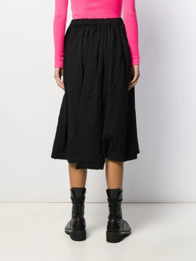 Comme Des Garçons Asymmetric Pleated Skirt In Black