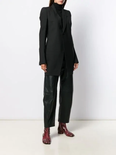 RICK OWENS LONG-LENGTH BLAZER - 黑色