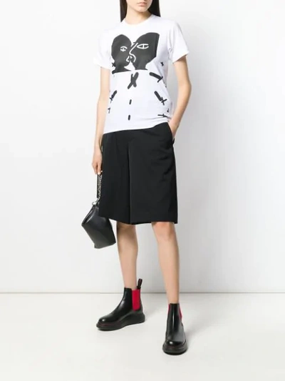 Shop Comme Des Garçons Kiss Print T-shirt In White