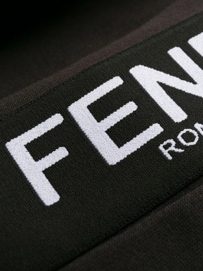 Shop Fendi Logo Stripes Track Trousers In Black