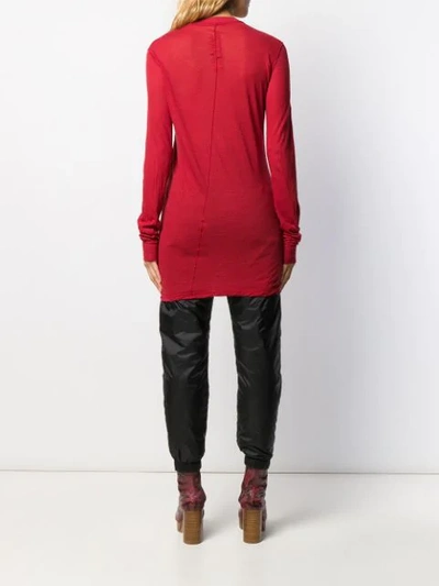 Shop Rick Owens Drkshdw Long Sleeved Cotton T-shirt In Red