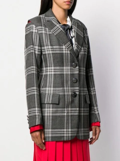 Shop Marni Checked Tailored Blazer In Black