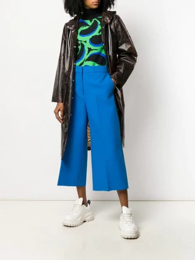 Shop Msgm Cropped Tailored Trousers In Blue