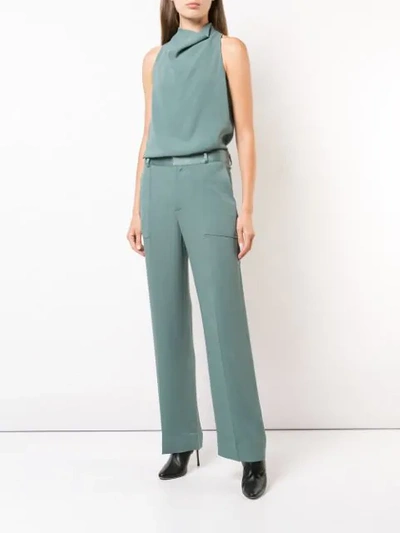 Shop Nomia Straight Leg Tailored Trousers - Green