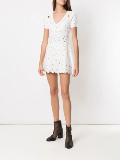 Shop Andrea Bogosian Apliqué Knitted Dress - White