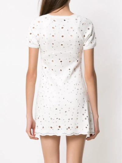 Shop Andrea Bogosian Apliqué Knitted Dress - White