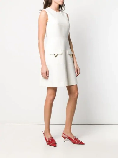 Shop Valentino V Hardware Dress In Neutrals