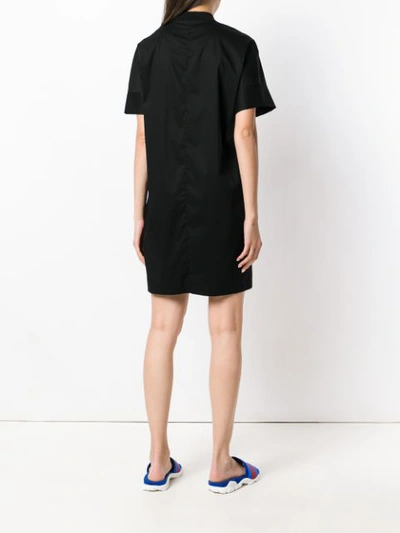 Shop Versace Jeans Contrast-stripe Shirt Dress - Black