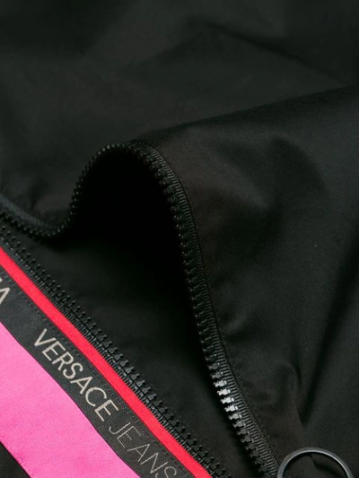 Shop Versace Jeans Contrast-stripe Shirt Dress - Black