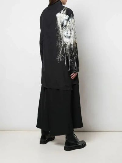 Shop Yohji Yamamoto Appliqué Long Sleeve Shirt In Black