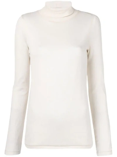 Shop Ami Alexandre Mattiussi Long Sleeves Tee With Turtle Neck In White